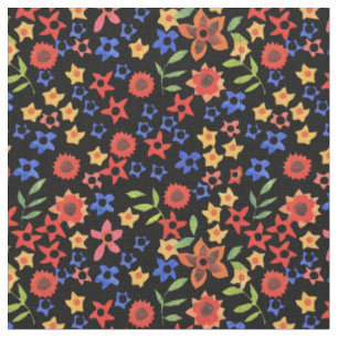 Bright Floral Print Pattern Custom Fabric