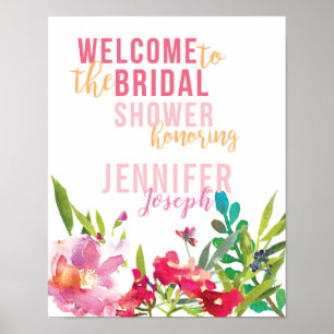 Bright Floral Shower Welcome Sign