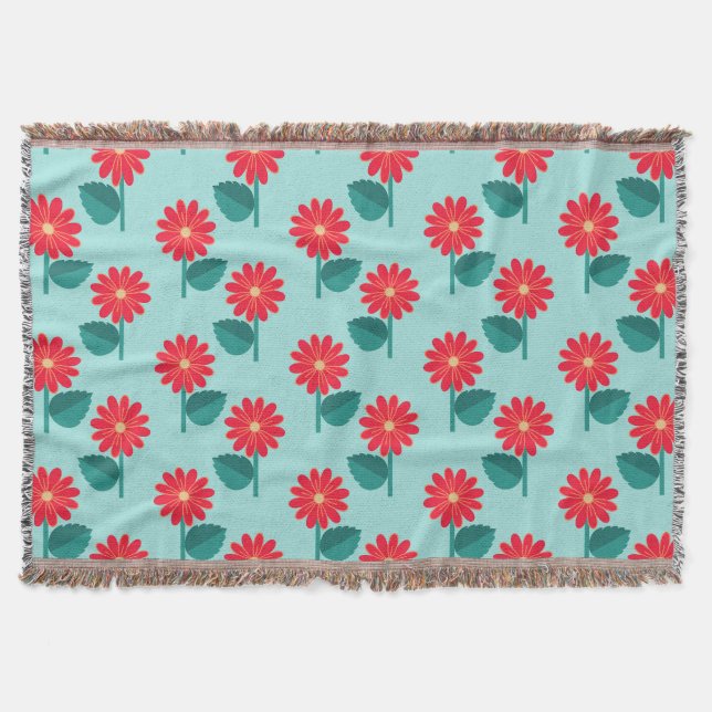 Bright floral throw blanket (Front)