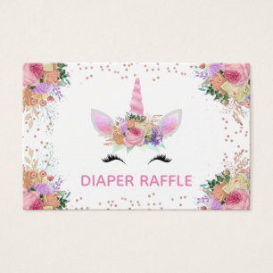 Bright Floral Unicorn Diaper Raffle