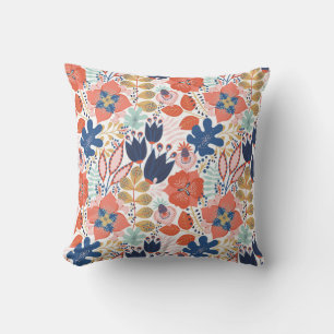 Bright floral vintage: Scandinavian style. Cushion