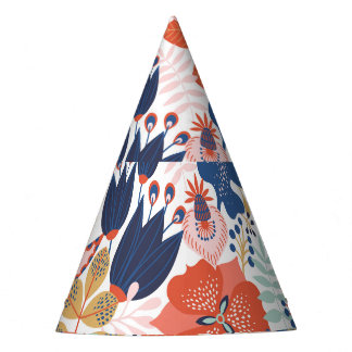 Bright floral vintage: Scandinavian style. Party Hat