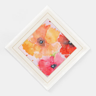 Bright Floral Watercolor — Blush Ivory Edition Napkin