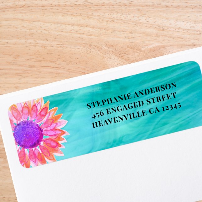 Bright Floral Wedding  Return Address Label (Creator Uploaded)