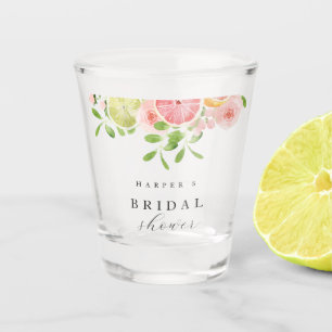 Bright flower and citrus bridal shower shot glass