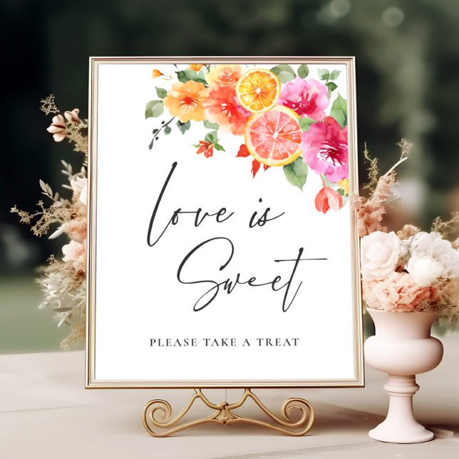 Bright Flower Citrus Slice Bridal Love is Sweet Poster (Creator Uploaded)