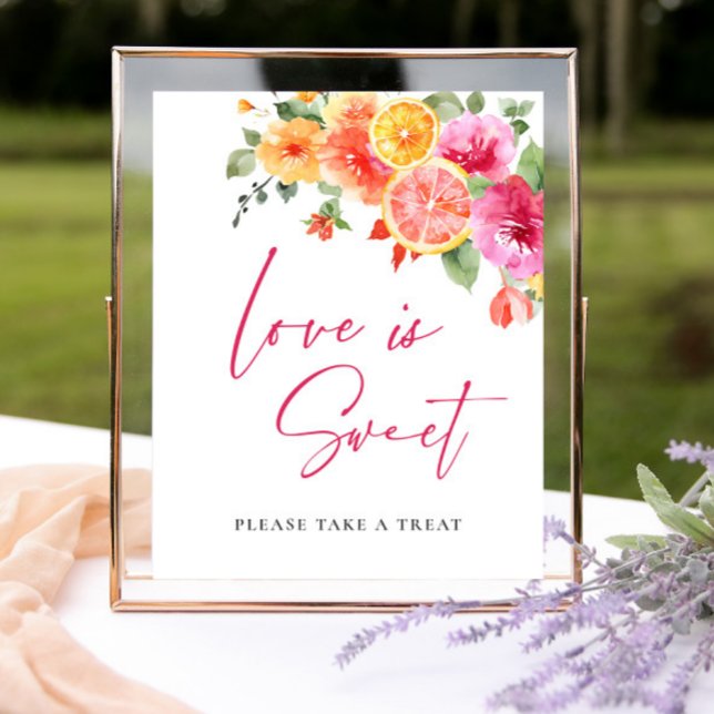 Bright Flower Citrus Slice Bridal Love is Sweet Poster (Creator Uploaded)