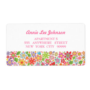 Bright Flower Garden Personalised Address Labels