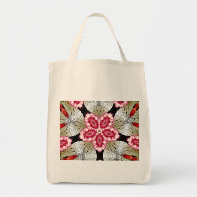 Bright Flower Grocery Tote Bag (Front)