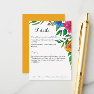 Bright Flower Spring Summer Wedding Enclosure Card
