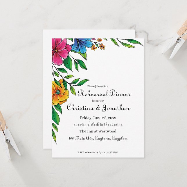 Bright Flower Spring Summer Wedding Rehearsal (Front/Back In Situ)