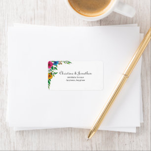 Bright Flower Spring Summer Wedding Return Address Label