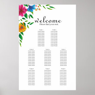 Bright Flower Spring Summer Wedding Seating Chart