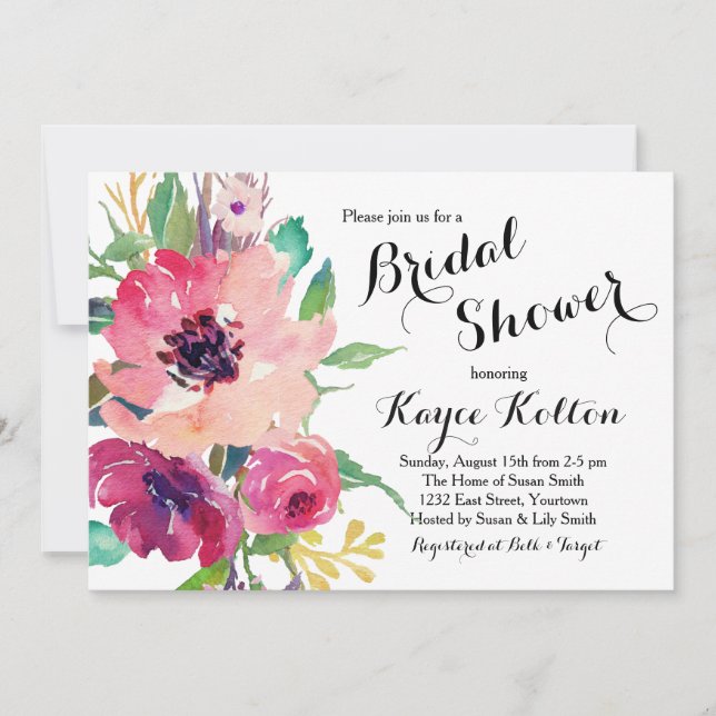 bright flowers Bridal Shower Invitation (Front)
