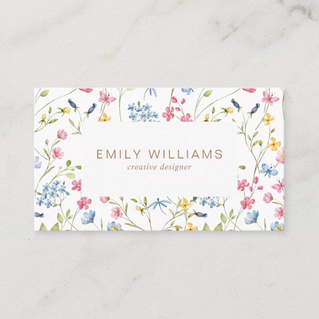 Bright Flowers Business Card (Front)