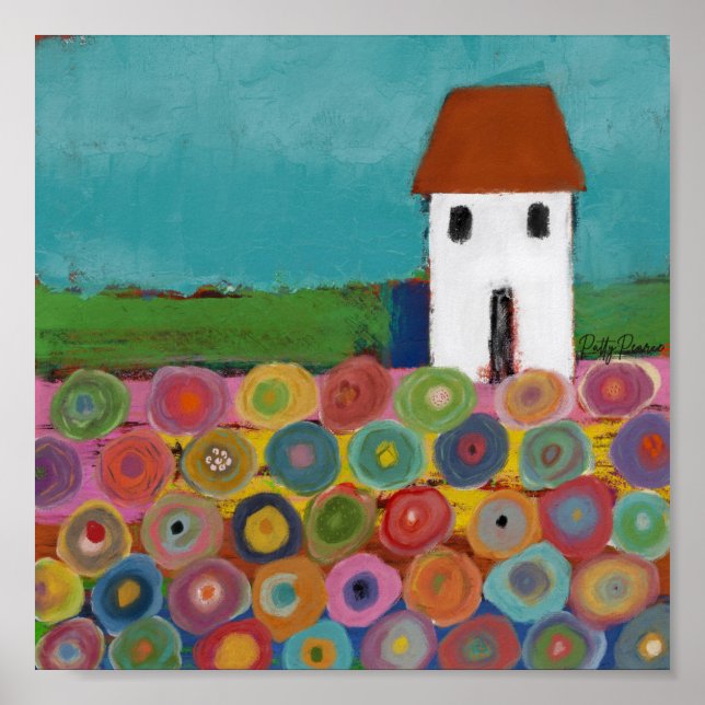 Bright Flowers Landscape Print (Front)