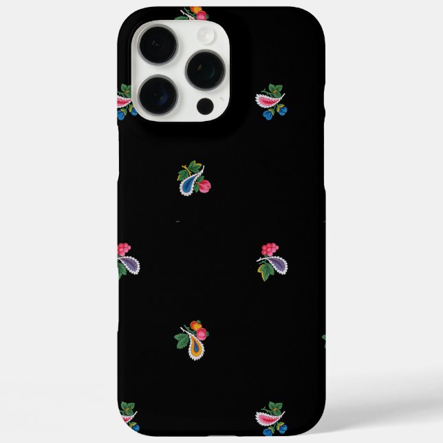 Bright Flowers, Leaves and Paisleys Black Case-Mate iPhone Case (Back)