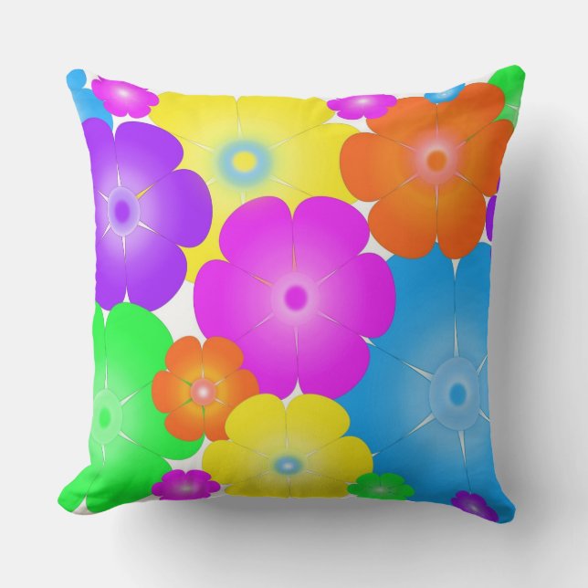 Bright Flowers Outdoor Cushion (Front)