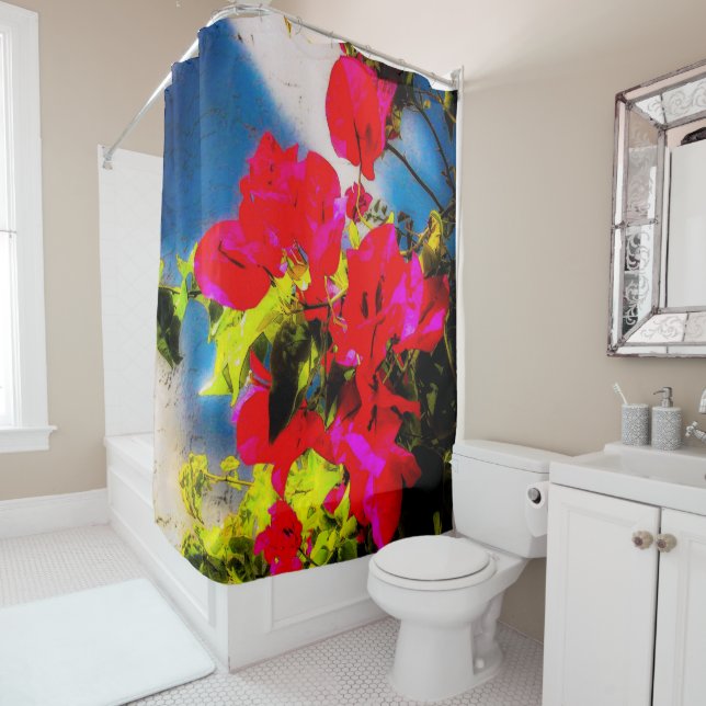 Bright Flowers Shower Curtain (In Situ)