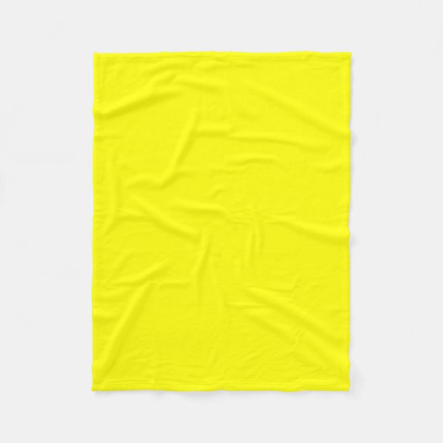 Bright Fluorescent Neon Yellow Fleece Blanket (Front)