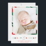 Bright Frame Holiday Photo Card<br><div class="desc">This festive 5" x 7" Christmas card features a modern,  painterly border to frame your photo. The backer includes a colourful stripe design,  or you can add a personal message or additional photos.</div>