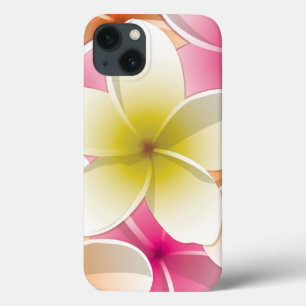 Bright Frangipani/ Plumeria flowers iPhone 13 Case