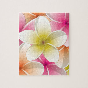 Bright Frangipani/ Plumeria flowers Jigsaw Puzzle