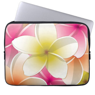 Bright Frangipani/ Plumeria flowers Laptop Sleeve