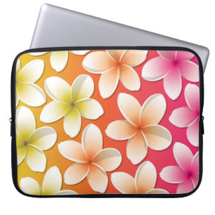 Bright Frangipani/ Plumeria flowers Laptop Sleeve