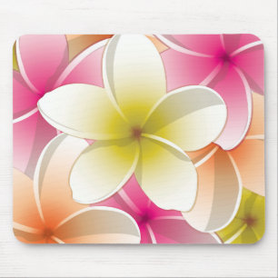 Bright Frangipani/ Plumeria flowers Mouse Pad