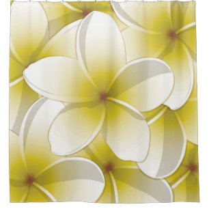 Bright Frangipani/ Plumeria flowers Shower Curtain