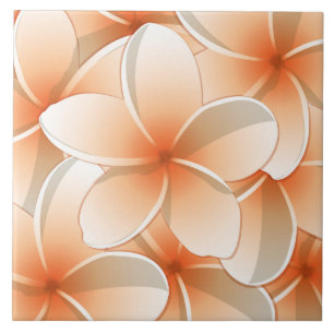 Bright Frangipani/ Plumeria flowers Tile