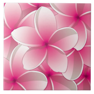 Bright Frangipani/ Plumeria flowers Tile