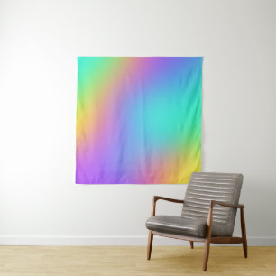 Bright Freeform Rainbow Gradient Tapestry