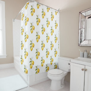 Bright Fresh Watercolour Lemons Shower Curtain