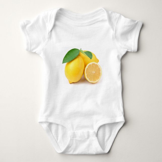 Bright & Fresh Yellow Lemons Baby Bodysuit (Front)