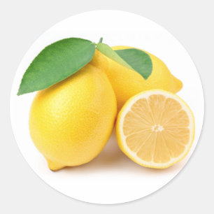 Bright & Fresh Yellow Lemons Classic Round Sticker