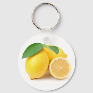 Bright & Fresh Yellow Lemons Key Ring