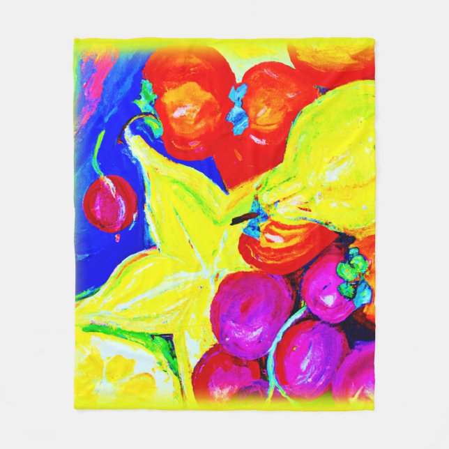 Bright Fruits and Stellar Skies. Buy Now Fleece Blanket (Front)