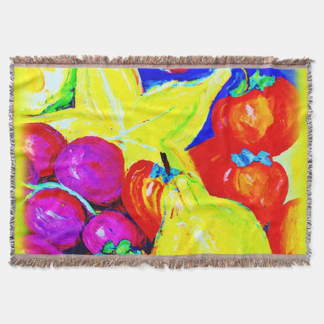 Bright Fruits and Stellar Skies. Buy Now Throw Blanket (Front)