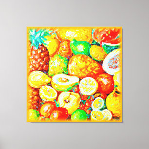"Bright Fruits" Cute Painting. Buy Now Canvas Print