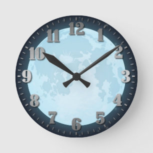Bright full moon round clock
