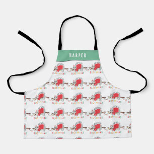Bright fun colourful sloth Christmas holiday Apron