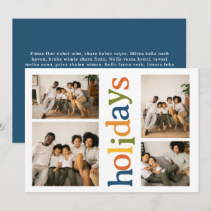 Bright Fun Holidays Christmas Personalised Photo Holiday Card