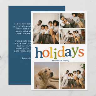 Bright Fun Holidays Christmas Personalised Photo Holiday Card
