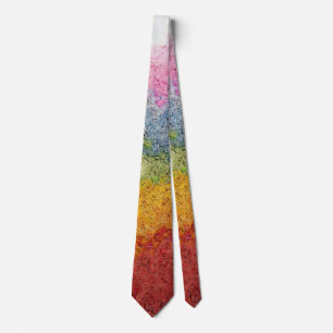 Bright Funky Rainbow Textured Background Tie