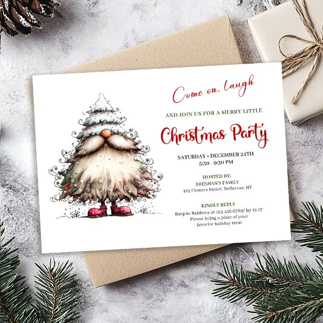 Bright Funny Santa Classic Holiday Celebration  Invitation (Bright Funny Santa Classic Holiday Celebration Invite)
