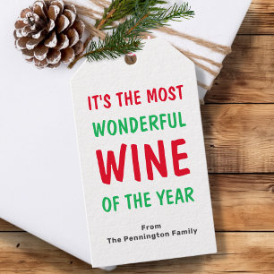 Bright Funny Wine Christmas  Gift Tags
