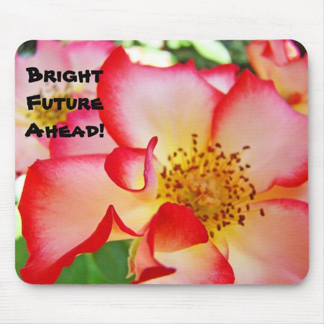 Bright Future Ahead! mousepad Bright Red Roses (Front)