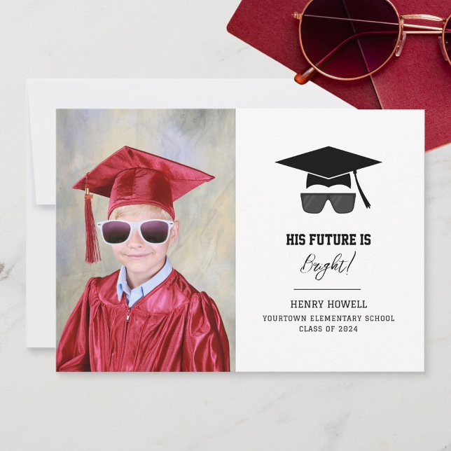 Bright Future Boy Photo Graduation Announcement (Creator Uploaded)
